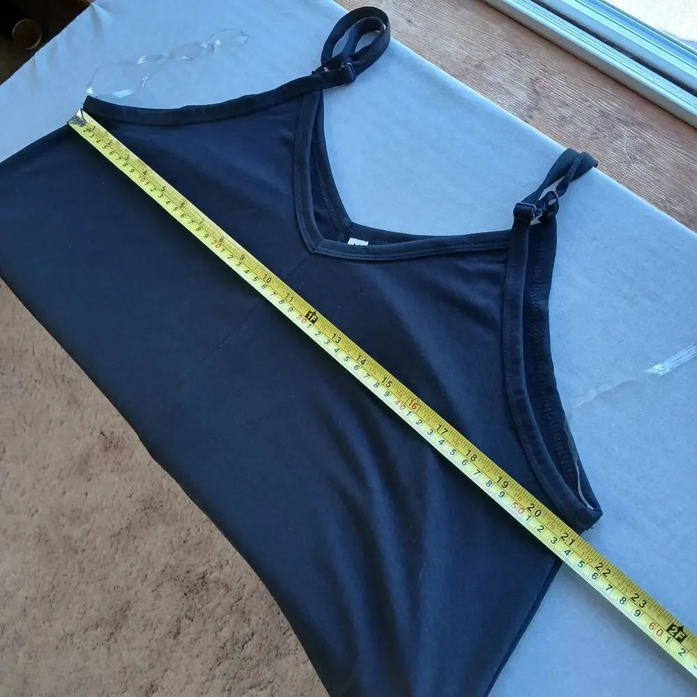 🔥SALE🔥 Zenana Black V-neck Cami Maxi Dress 1X comfy shift pockets adjustable - Picture 12 of 16